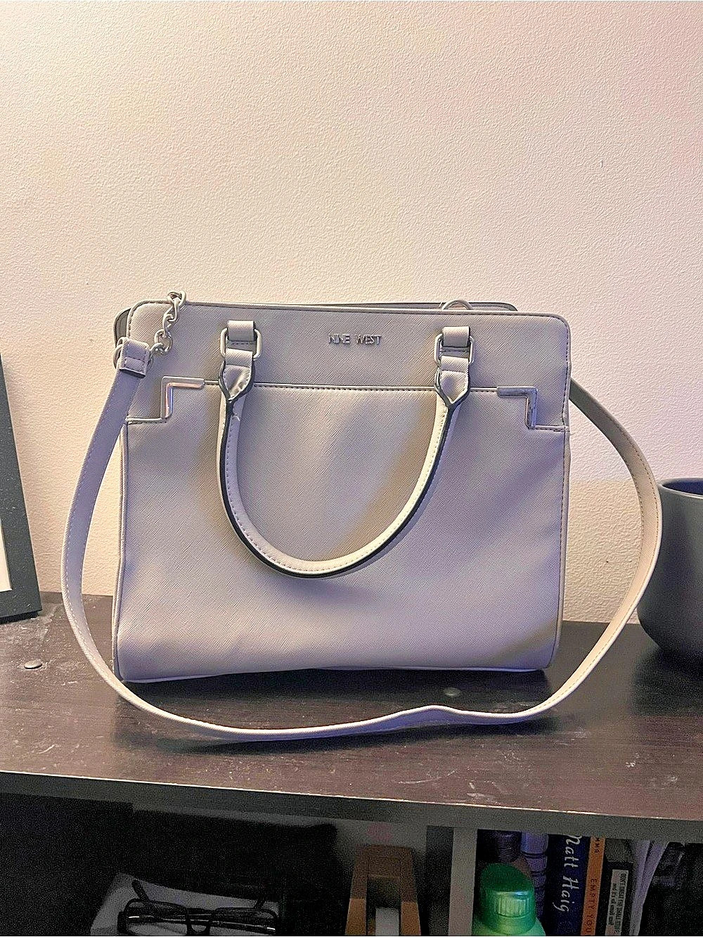 Nine West Structured Shoulder Bag in Gray
